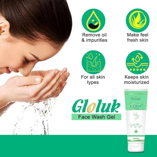 Image of Gloluk Face Wash Combo Pack - Deep Cleansing & Hydrating Formula | Natural Ingredients | Suitable for All Skin Types | Removes Dirt & Oil | 2 x 100ml