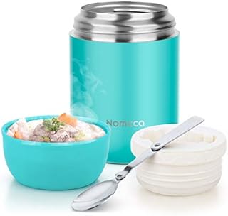 Hot Containers for Kids Lunch Box - Wide Mouth Keep Food Drinks Hot Warm Cold Box, 16Oz Thermal Soup Bowl With Spoon Nomeca Stainless Steel Vacuum Food Flask for School Office Outdoor, Teal