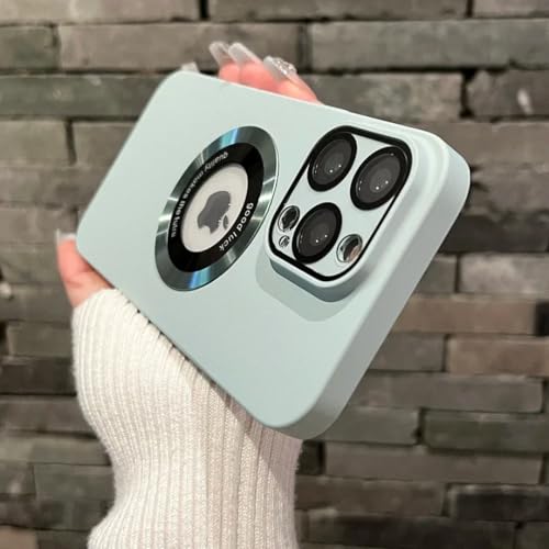 Étui magnétique iPhone 15 Pro Max bleu ciel avec protection d'appareil photo intégrée
