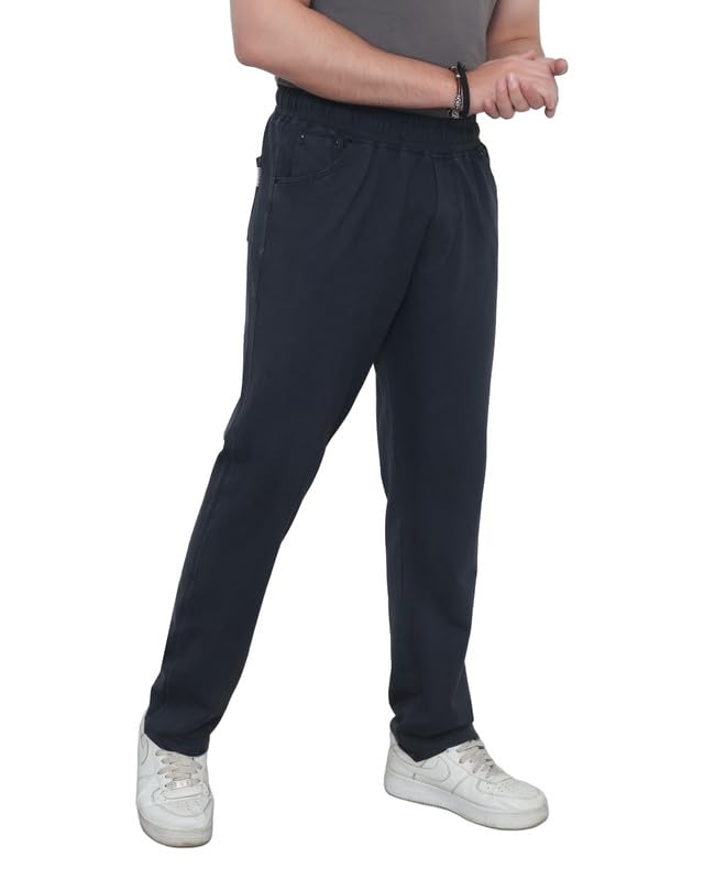 Image of Men's Premium Cotton Blend Trouser | Soft Breathable Casual Pants for Men | Regular Fit Stylish Lower for Office, Travel