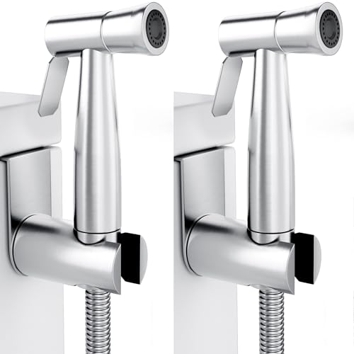 Image of Purrfectzone 2 Pack Bidet Sprayer for Toilet, Handheld Bedet Shower Kit, Easy-to-Install Toilet Bidet Shattaf, Hand Held Stainless Steel Bedet with Adjustable Flow, handheld Cloth Diaper set