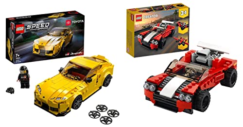 Image of LEGO Speed Champions Toyota GR Supra 76901 Building Kit+Sports Car-(Set of 2Toys)