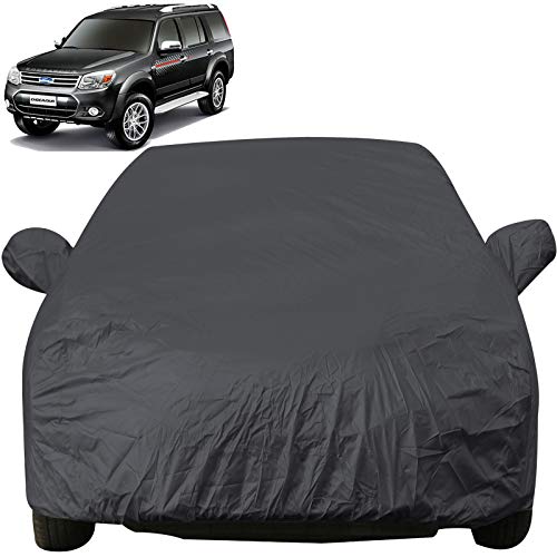 Image of Autofact Car Body Cover Compatible for Ford Endeavour Old (Mirror Pockets, Triple Stitched, Bottom Fully Elastic, Checks Design)