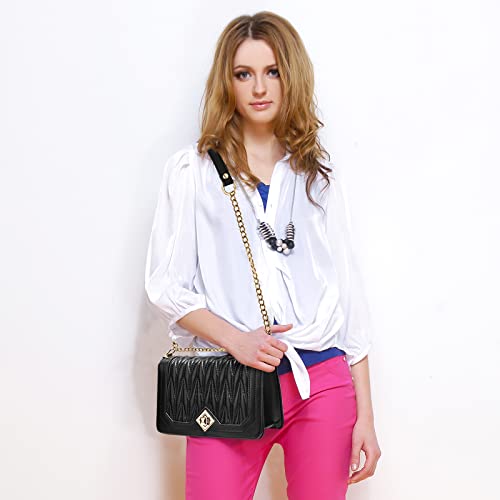 Image of Travistar Crossbody Bags for Women Small Handbags PU Leather Shoulder Bag Purse Evening Bag Quilted Satchels with Chain Strap
