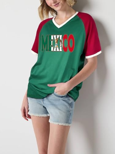 Brazil Shirt for Women Soccer Jersey Short Sleeve Shirts Brazil Jersey Contrast Binding V Neck Plus Tee Tops2