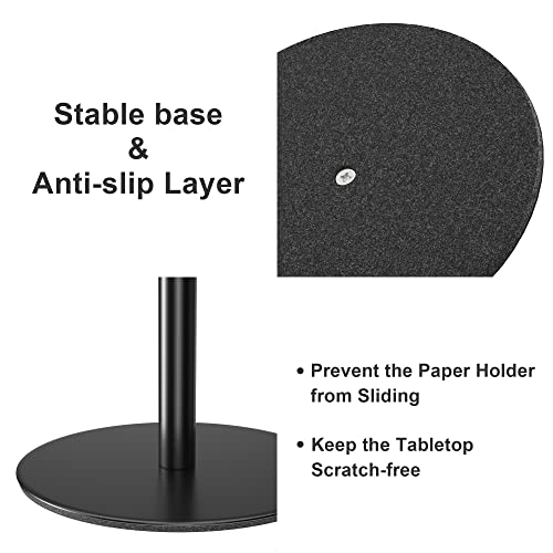Black Paper Towel Holder Countertop - Free Standing Paper Towel Holder Stand For Kitchen Rolls, Non Slip Paper Towel Roll Holder, Modern Kitchen Countertop Organizer Fits Most Size Paper Roll #TOP3