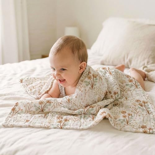 GLLQUEN BABY Muslin Swaddle Blankets for Newborn Girls, Large 40''x38'' - image 7