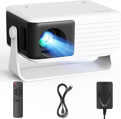YOTON Mini Beamer Klein [180° Drehung & Auto Keystone] Projektor 1080P Unterstützt 15000L, 50% Zoom Tragbarer Beamer für Heimkino Schlafzimmer Kompatibel mit HDMI/USB/Handy/PS5/TV Stick, Schwarz