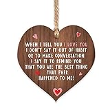I love you plaque | gifts | heart for her | signs hanging girlfriend boyfriend women | wooden keepsake sign gift | wife anniversary mom hearts | plaques with sayings