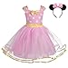 Lito Angels Deguisement Robe Princesse Minnie Enfant Fille, Anniversaire Fete Halloween Carnaval, avec Oreilles de Souris Serre-tete, Taille 3-4 ans, Pois Rose (étiquette en tissu 110)