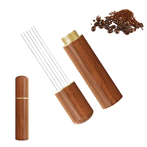 USHYPRI Verbessertes WDT Tool-Espresso Nadel Distributor-mit 6 Feinen Nadeln 0.4 mm Kaffee Zubehör-Espresso KaffeeRührer-Kaffee Nadel Distributor Cover