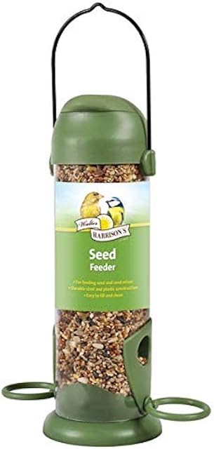 Walter Harrison's Wild Bird Flip Top Green Hanging Seed Feeder - Small - 22 cm (Pack of 1)