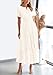 PRETTYGARDEN Womens 2025 Summer Maxi Dress Short Sleeve V Neck Hollow Out Eyelet A Line Long Flowy Beach Vacation Dresses (White,X-Small)