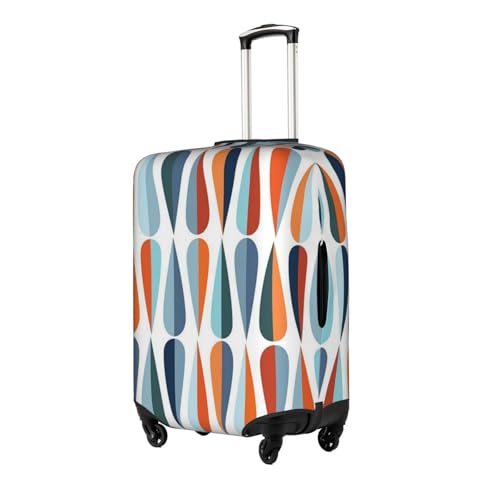Mid Century Modern With Drop Shapes Printed Luggage Cover Elastic, Washable, Universal Fit 18-32 Inch Travel Suitcase Cover Easy To Identify2