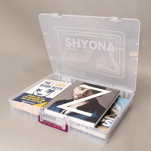 Image of Multipurpose Plastic Rectangular Storage Boxes with Locks and Handle Matte Finish for Saree, Laptop, Books (Set of 1, Bahurani)