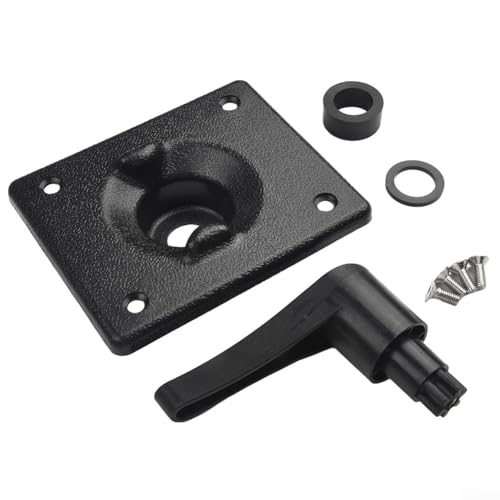 For K-ayak Canoe Rudder Control Kit with Handle and Square Base ABS Material Boat Accessories for Water Sports,Parts Set with Screws and Gaskets,Black