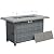 Grey Wicker Propane Fire Pit Outdoor Fire Pit Table 60000 BTU 43 Inch Gas Fire Pit with Steel Grille Tabletop Double Fire Tube