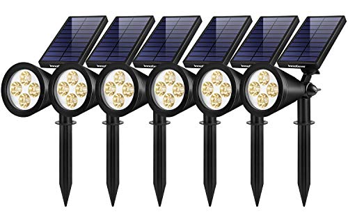 InnoGear Solar Lights Outdoor, Upgraded Waterproof Solar Powered Landscape Spotlights 2-in-1 Wall Light Decorative Lighting Auto On/Off for Pathway Garden Patio Yard Driveway Pool, Pack of 6 (Warm)
