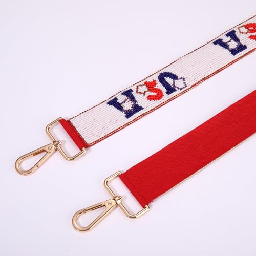 Image of NLCAC Beaded Purse Strap Replacement Crossbody Bag Strap Mardi Gras Valentines Day Holiday Crossbody Strap for Bags