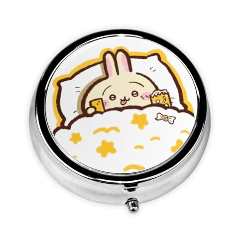 ピルケース ちいかわ うさぎ 薬ケース 薬箱 薬整理ケース 錠剤入れ 薬入れ 丸型 3仕切り かわいい おしゃれ 折りたたみ式 軽量 耐久性 密閉 遮光 防湿 飲み忘れ防止 携帯便利 コンパクト 旅行用