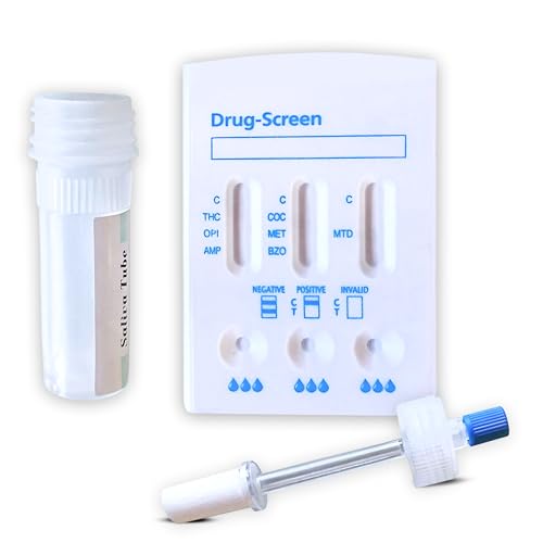2 x Saliva Drug Test - Testing Kit - 7 Drugs Tested - Cannabis Cocaine Amphetamine Methamphetamine Benzodiazepine Methadone & Opiates