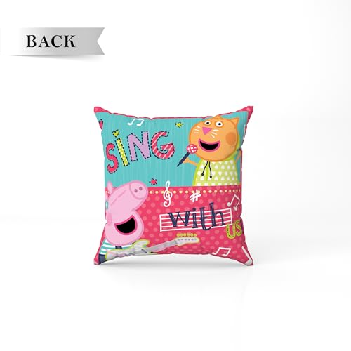 Image of Sassoon Peppa Pig Reversible Cartoon Printed Cushion Cover, Pink (Pack of 1)