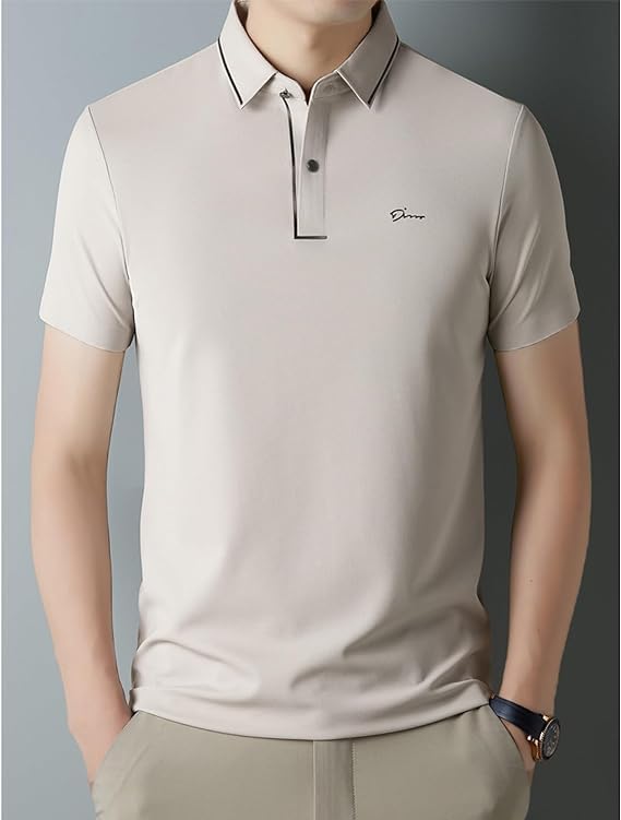 Shirts for Men, Polo Shirt, Fashion Casual Golf Shirts, Slim Fit Short Sleeve Button Polo (4XL,04)