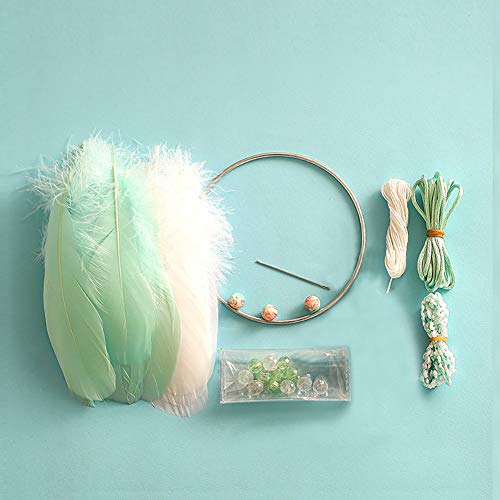 Fandol Diy Dream Catcher Making Kit, Macrame Dream Catcher Craft Supplies For Kids Bedroom Wall Decor Nursery Baby Room Hanging Wedding Ornaments Party Handmade Gift (Green) #TOP1