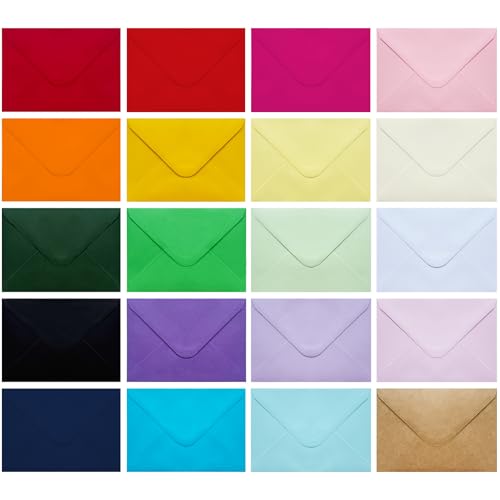 60 Pack Colored Envelopes 4x6, Self Adhesive A...