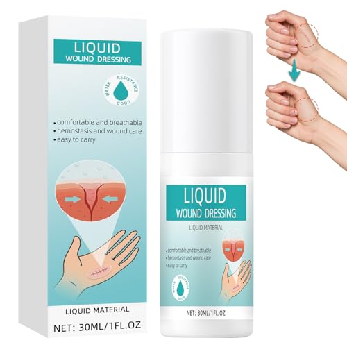 AstraVox New Skin Liquid Plaster 30ml, Spray Plaster, Liquid Bandage Suitable for Abrasions, Scratches, Cuts, Minor Burns, Gentle, Waterproof, Long-Lasting Protection (Transparent)