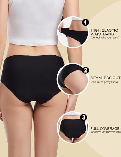 EcoPeriod Period Underwear for Women Heavy Flow, Leakproof Menstrual Underwear Seamless Period Panties, No Show Panty3