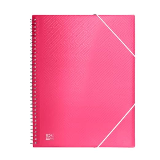 Oxford, Carpeta de Fundas Plástico A4, 30 Fundas Transparentes, Color Rosa