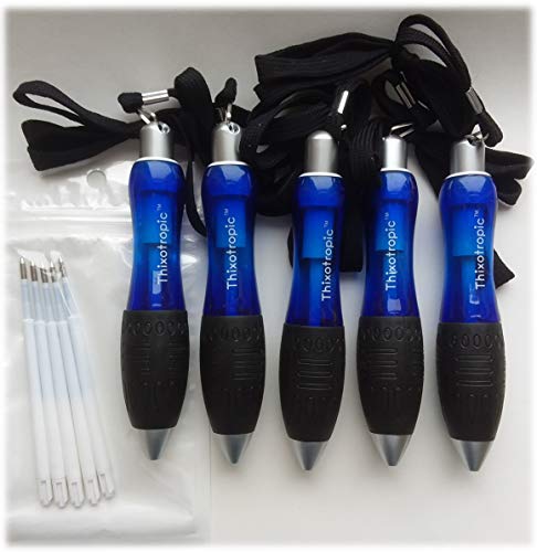 Super Big Fat Pens For Arthritis, Black Ink, Blue Body (Pack Of 5 Pens + 5 Extra Ink Refills) #TOP1