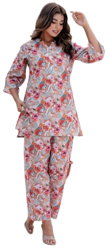 Image of Yashika Women Trendy Printed Cotton Blend Straight Kurta and Palazzo Set