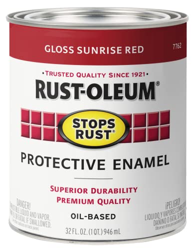 Image of Rust-Oleum Stops Rust Brush On Protective Enamel Paint, Gloss Sunrise Red