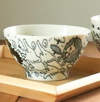 茶碗3点 生き物 Amazon | アニマル図鑑のご飯茶碗 たくさんの動物たちが描かれているお