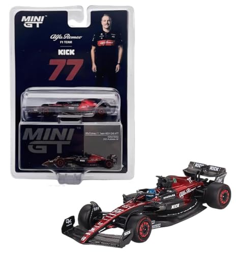 1:64 Diecast Model Car Compatible with Mini GT Alfa Romeo C43#77 Valtteri Bottas 2023 F1 2023 Australian GP Limited Edition MGT00729