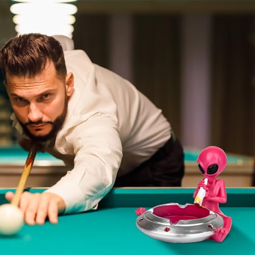 Ashtray for Cigarettes Smokers, Cute Cool Resin Ash tray, Creative Fashion Home Decoration Fantasy Gift for Outdoor Indoor Patio Home Office Use (Silver Pink)