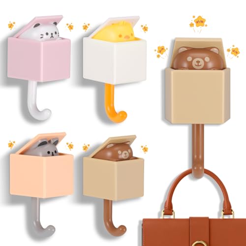 Starvortex 4Pc Creativo Gato Gancho Decorativos