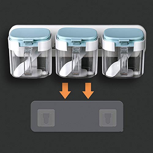 XYNSNDB GaRcan Caja de condimentos montada en la Pared, Tarro de condimentos para Sal de Cocina, Caja de Especias para el hogar, contenedor de Almacenamiento, tarros de condimentos para Especias,