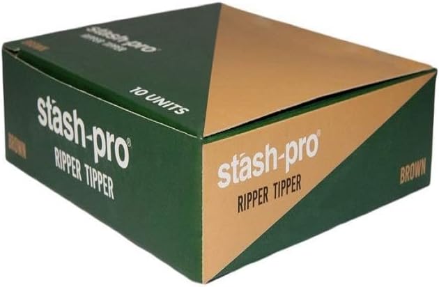 RipperTipper Brown King Size Smoking Rolling Paper 10 Packs of 32 Leafs with 32 Filter Tips Each