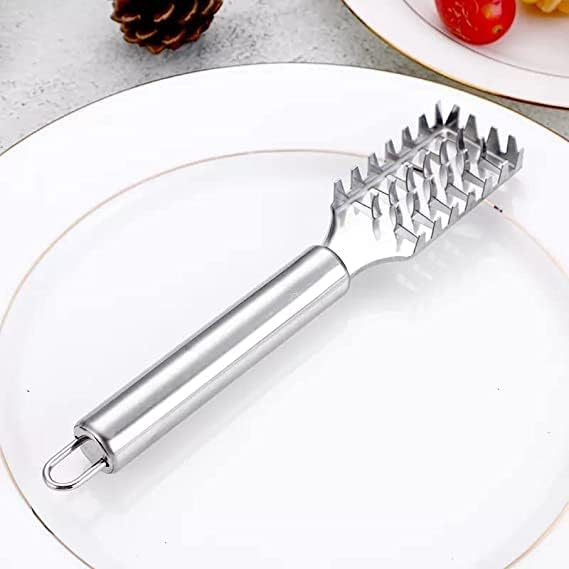 Kitchen Fish Scale Scraper Remover Scale Knife Peeler Skin Peeler Fish Tools Fish Skin Remover Stainless Steel Sawtooth Fish Cleaning Brush for Kitchen Fish Scaler Cutting Knife 3
