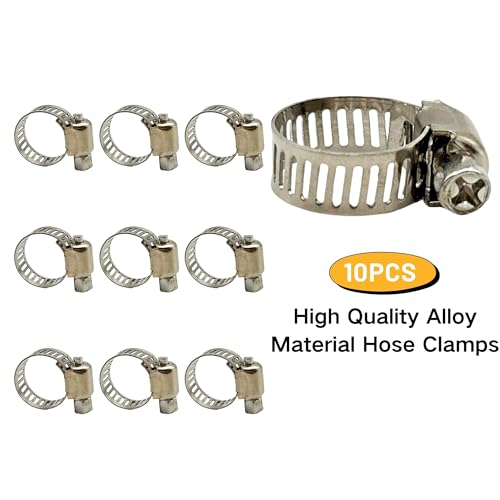 Image of 3 /8 Inch ID Fuel Line Hose Braided J30R7 NBR Rubber Tubing 8 Feet for Automotives Boat Generators w / 10 Clamps (9.5mm ID)