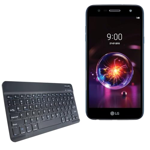 BoxWave Keyboard Compatible with LG X Power 3 - SlimKeys Bluetooth Keyboard, Portable Thin with Chiclet-Style Keys - Jet Black