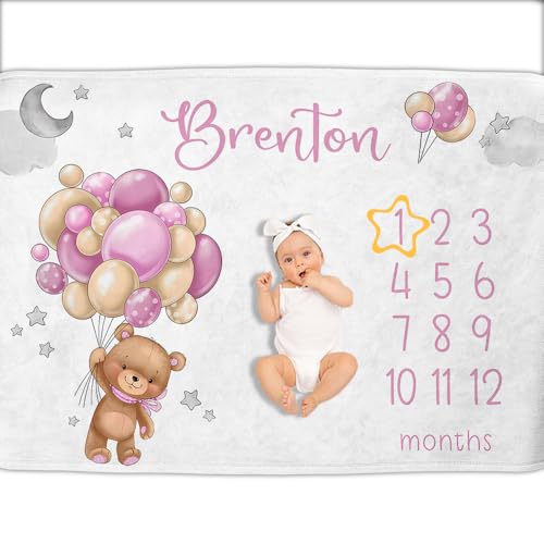 Image of OLIVE OLIVIA Custom Baby Blanket,Personalized Blankets for Kids with Names,Customized Blankets with Name for Adult,Customized Blanket,Gift for Birthday Christmas Valentines Day Gift(60 inch 80 inch)