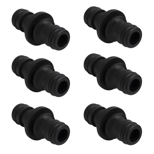 6 PCS Plástico Doble Extensor Conectores Double Male Hose para Manguera de Jardín 1/2', Empalme Manguera en Plástico Resistente con Conexión Rápida, Incluye Anillos O-Ring
