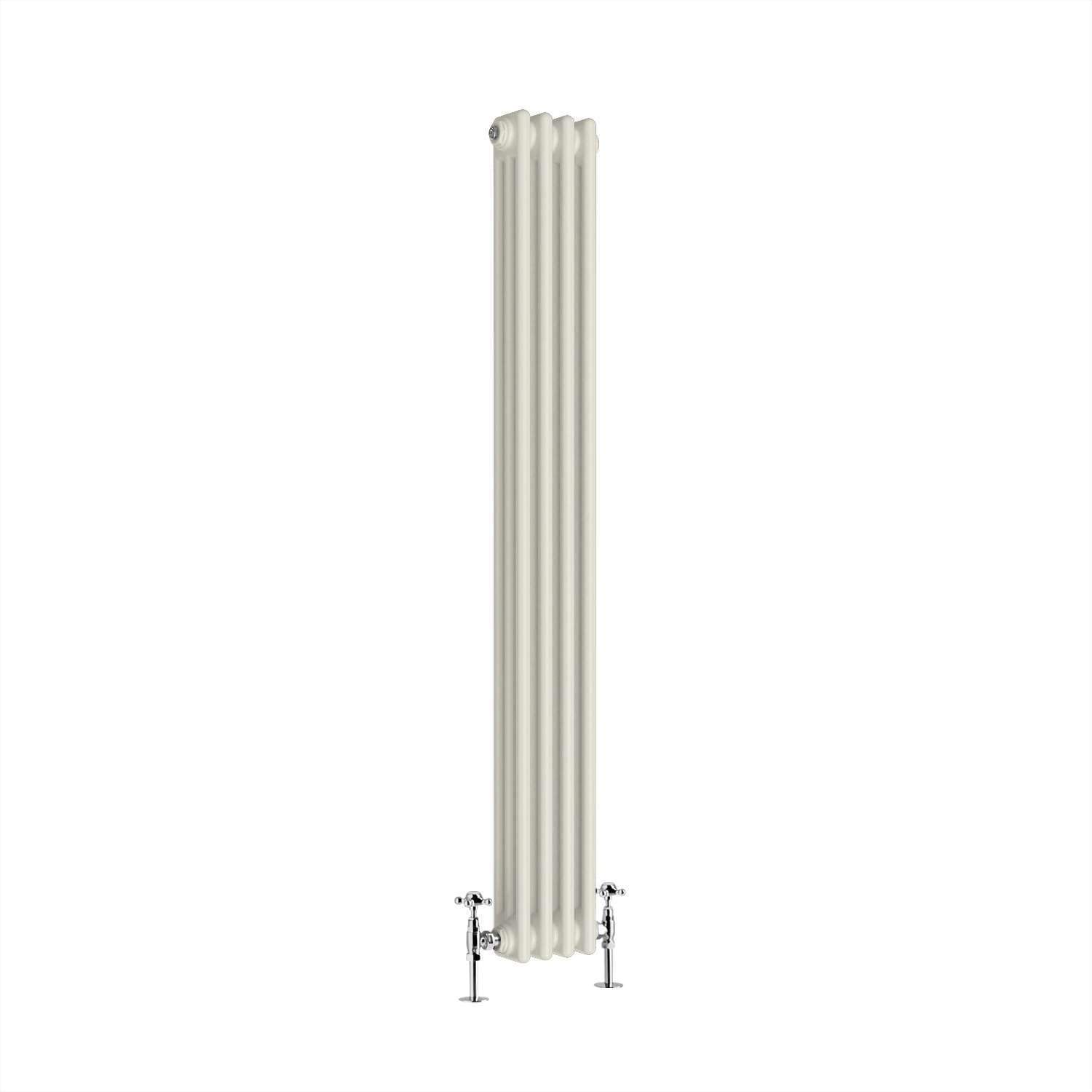 G-Rad Cream Triple Column Vertical Cast Iron Radiator - (H) 1800 x (W) 200mm - Modern Contemporary High-Output Heavy Duty Radiator - Wall Mounted Central Heating for Home Décor Living Dining Bedroom