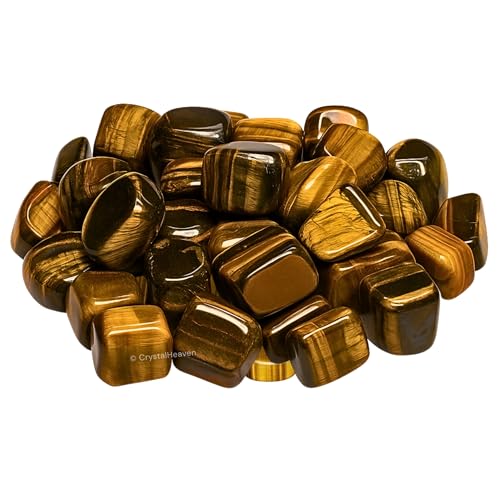 Image of Certified Tiger Eye Crystal Healing Tumbled Stone, Natural Polished Crystals for DIY Crafts, Manifestation, Meditation, Pooja Feng Shui and Reiki Healing (30 Gram)