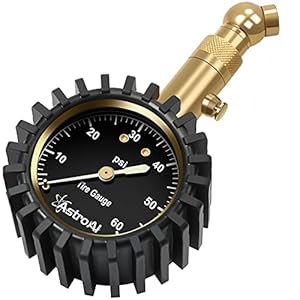 AstroAI Tire Pressure Gauge 0-60 PSI, Large 2″ Easy Read Glow Dial Tire Gauge, Certified ANSI B40.1 Accurate, Compatible for Bicycle, Car, SUV, Truck & Motorcycle