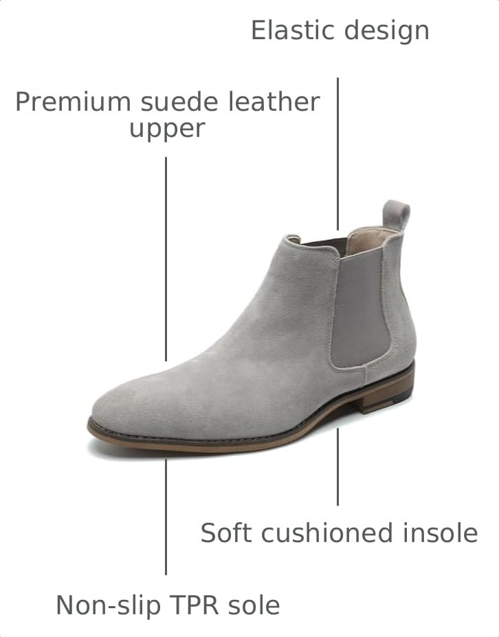 Image of Cestfini Chelsea Boots Men Classic Elastic Dress Boots Casual Men's Chelsea Ankle Boots